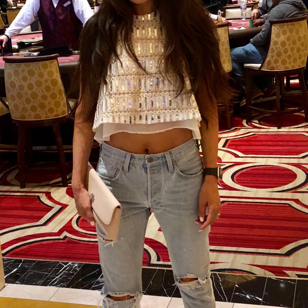 NBD sequin crop top